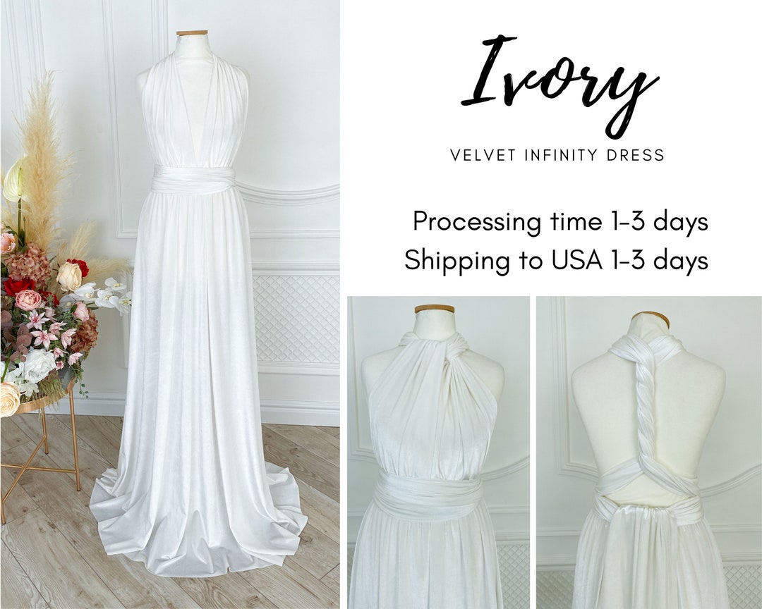 Ivory velvet dress hotsell