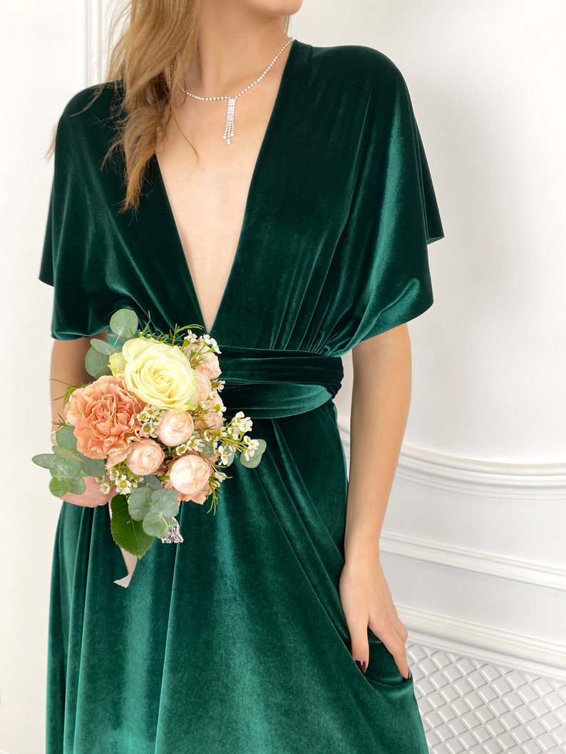 forest green bridesmaid robes