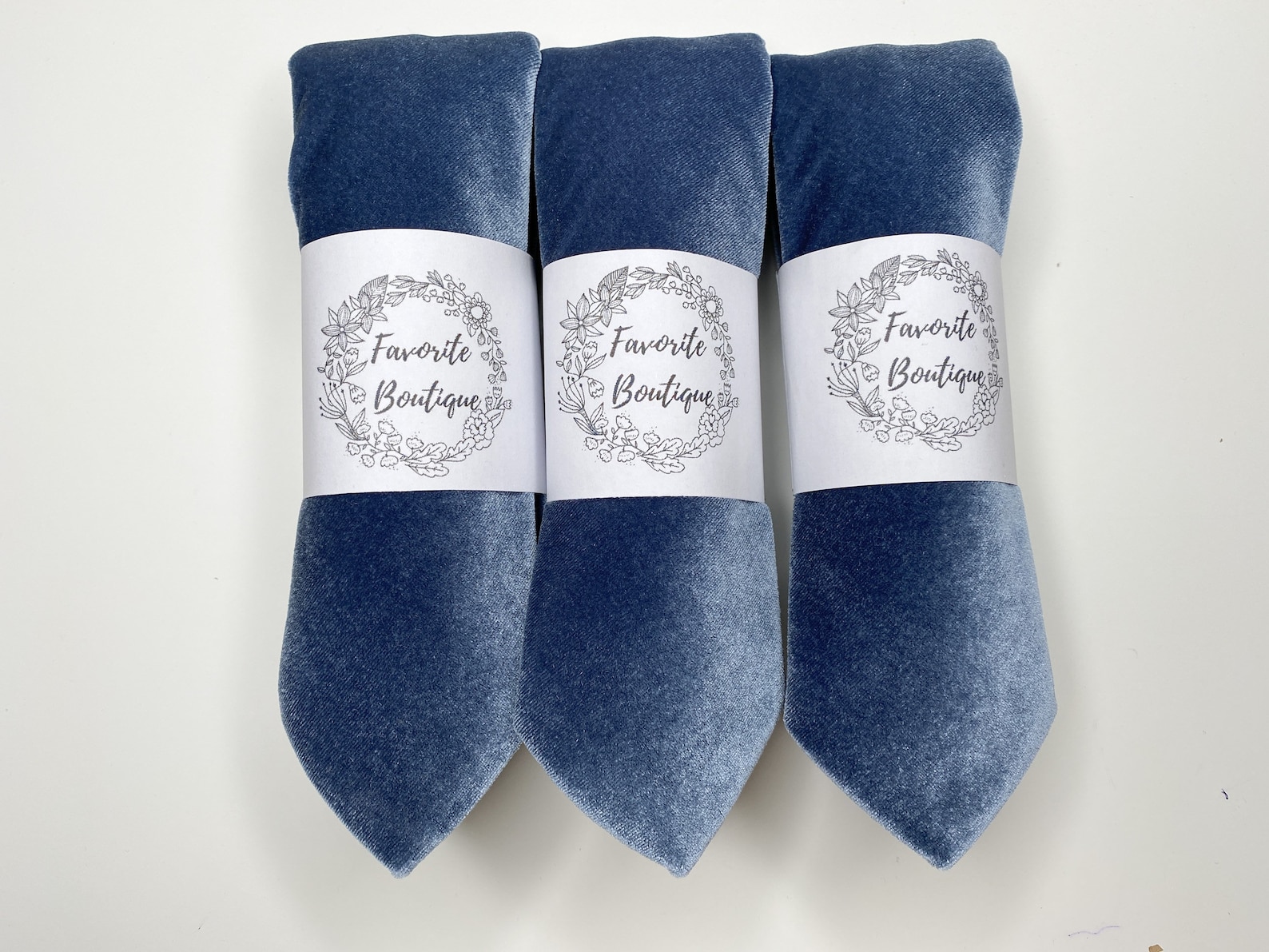 DUSTY BLUE Mens Velvet Necktie French Blue Groomsmens Ties Etsy India