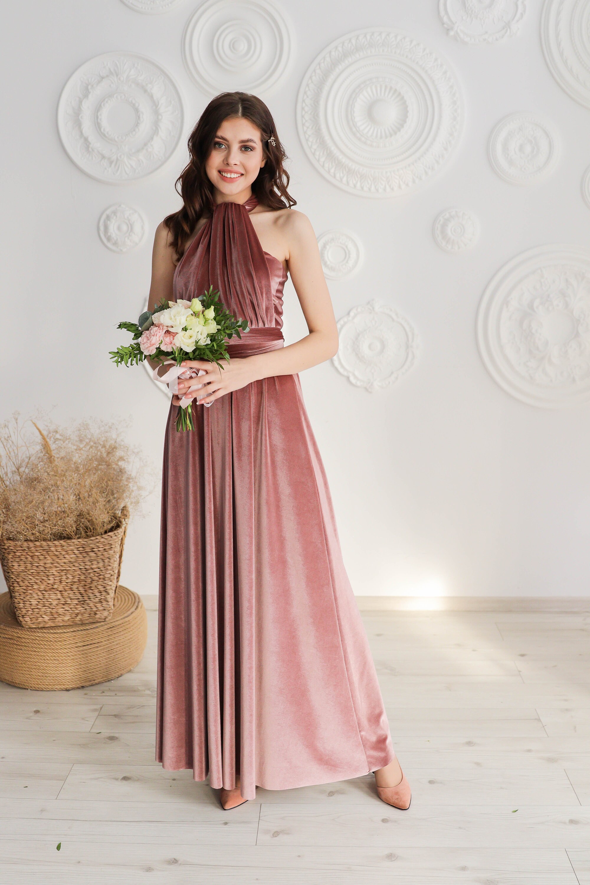 Rose Velvet Dress Cheap Rose Velvet Dress Factory Sale DUSTY ROSE Velvet  Bridesmaid