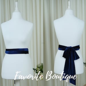 Navy Blue Velvet Belt Bridesmaids Belt Flower Girl Sash Belt Flower Girl Dress Wedding Bridal Belt Evening Dress Double Faced Sash For Dress