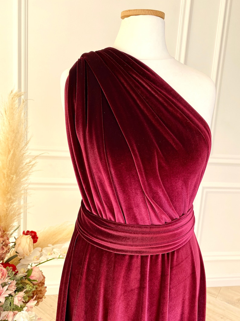 BURGUNDY Velvet Bridesmaid Infinity Dress Bridesmaid Velvet Etsy