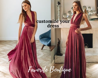 Chianti Infinity Velvet Dress Bridesmaid Dress Flower Girl Dress Prom Dress Convertible Dress Wrap Dress Multiway Dress Maternity Dress