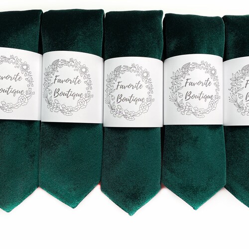 Emerald Green Velvet Necktie Pocket Square Bow Tie Etsy