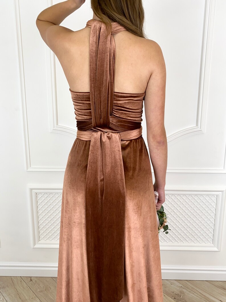 COPPER Velvet Infinity Dress Bridesmaid dress Velvet Dress Etsy