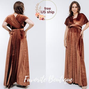 Copper Infinity Dress Multiway Bridesmaid, Flower Girl, Prom, Wrap Dress Boho Maternity Fashion