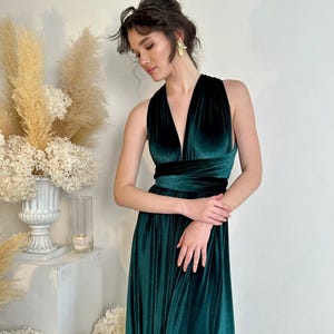 Teal Infinity Velvet Dress | Multiway Wrap Dress for Bridesmaids, Mother of the Bride, & Wedding Guests