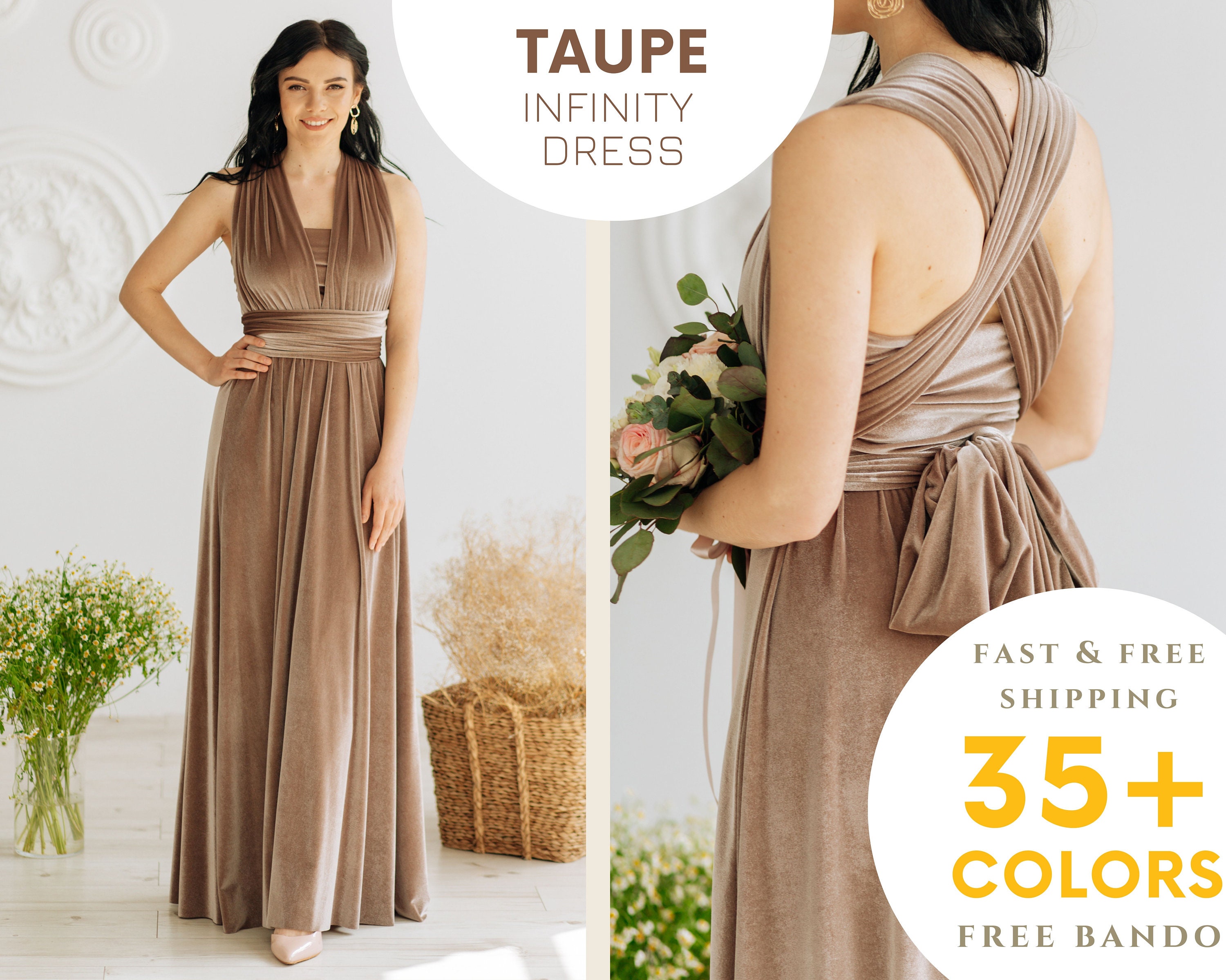 Prom Queen Dress - Taupe main image 1