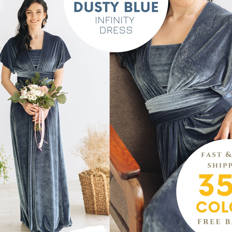 Dusty Blue Bridesmaid Dress Etsy