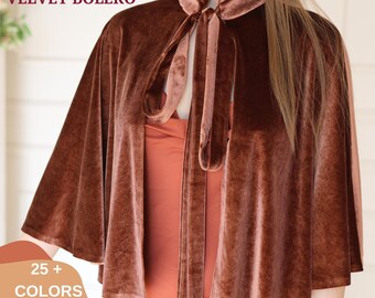 銅ベルベットボレロ、ブライズメイドケープ、ベルベットケープレット