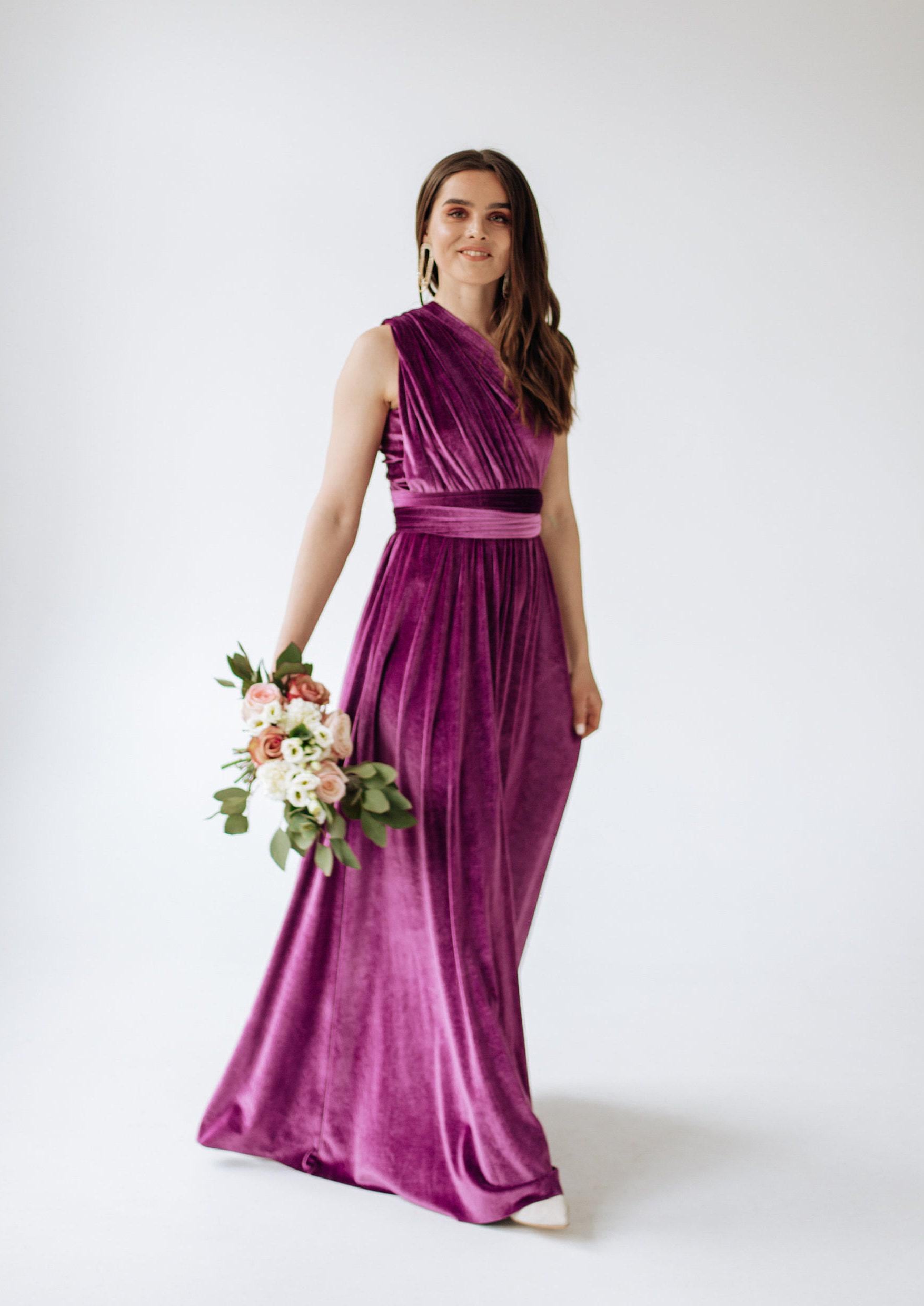 PURPLE VELVET Infinity Dress Infinity Velvet Dress Bridesmaid Velvet Infinity Dress Bridesmaid Dress