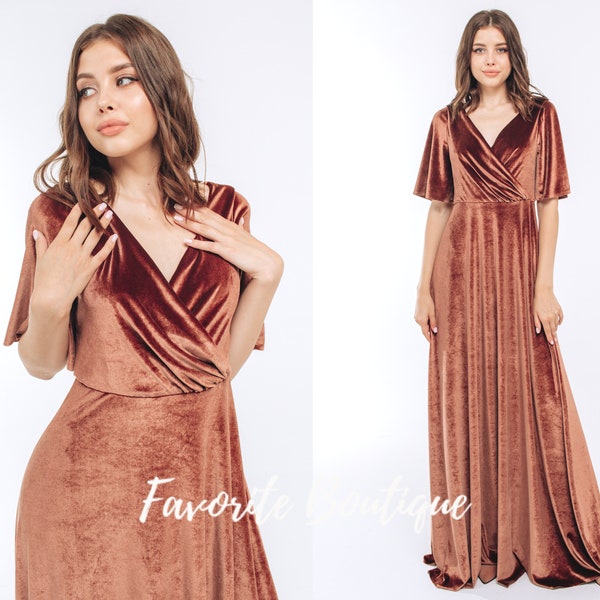 Copper Velvet Dress Etsy Canada