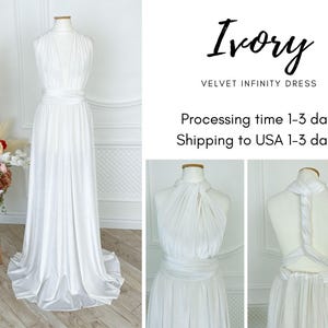 IVORY VELVET Infinity Dress Infinity Velvet Dress Bridesmaid Velvet Infinity Dress Bridesmaid Dress