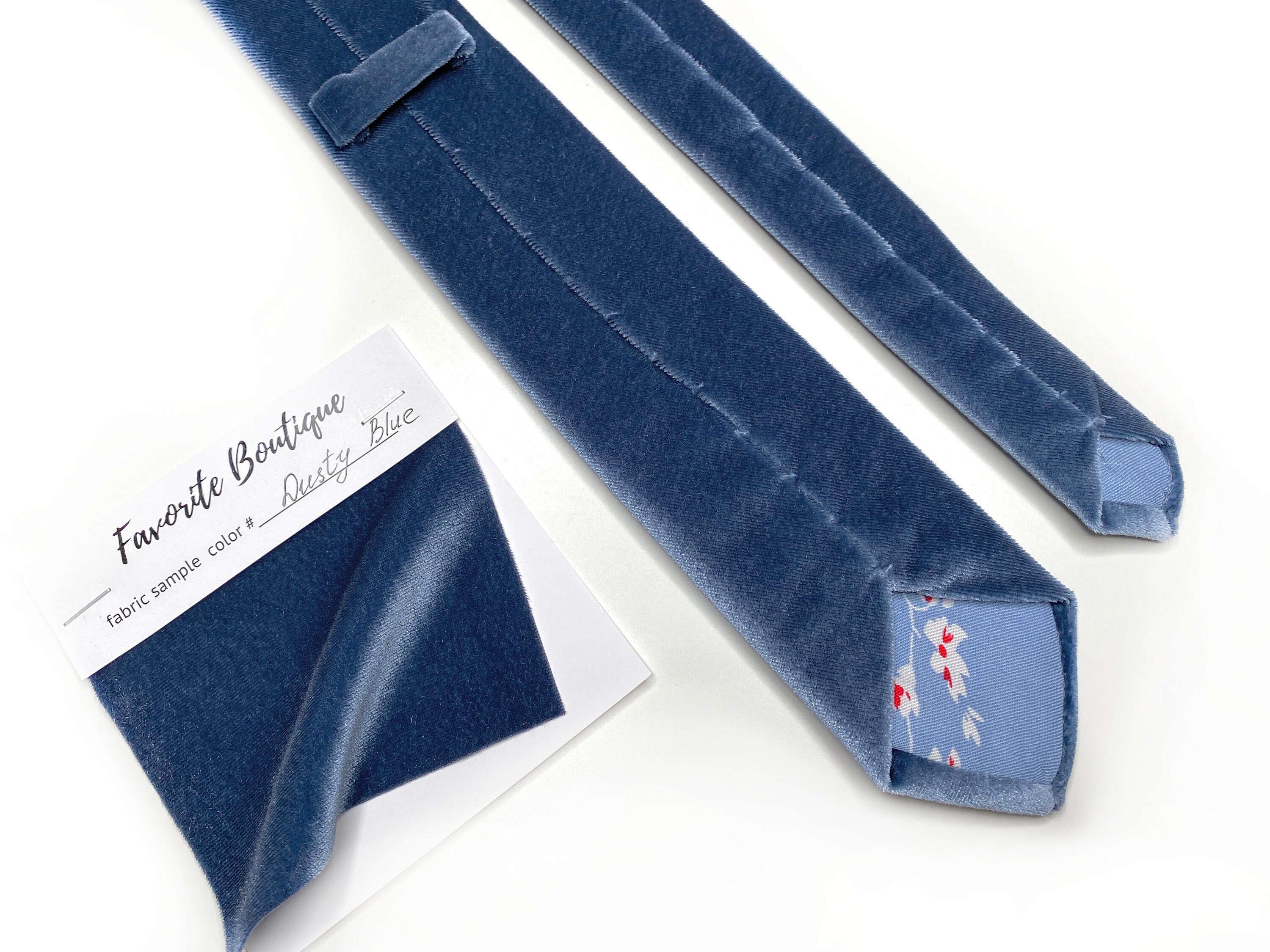 DUSTY BLUE Mens Velvet Necktie French Blue Groomsmens Ties Etsy