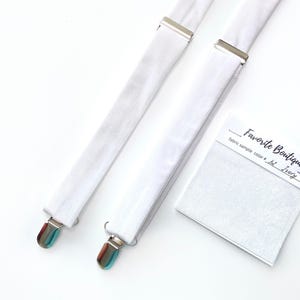 IVORY Velvet Suspenders Pocket Square Bow Tie Face Mask Tie Velvet WHITE IVORY Groomsmen Necktie Pocket Square Velvet Kid Suspenders