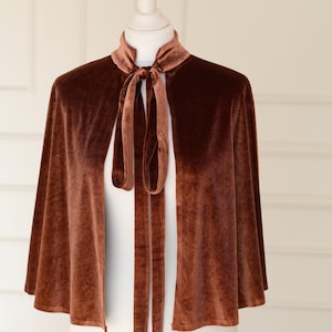 Rust Copper Velvet Bolero Bridesmaids Cape Velvet Capelet, Wedding Shrug, Bridesmaid Shrug, Velvet Shawl, Bridesmaid Shawl, Warm Winter Cape