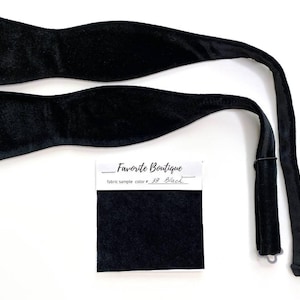 Nœud papillon à nouer en velours NOIR pour homme Nœud papillon en velours pour hommes d'honneur