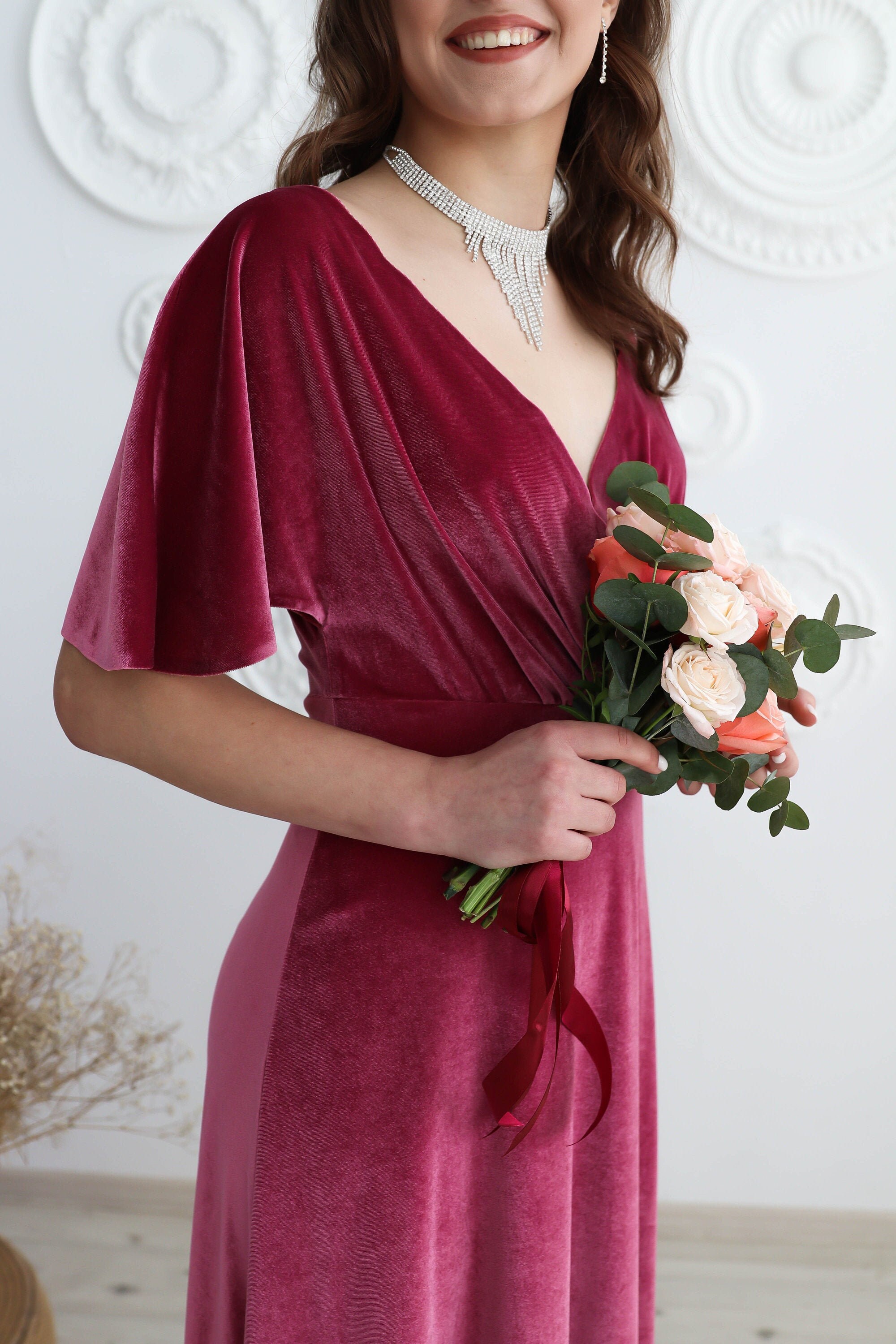 Chianti color bridesmaid dresses best sale