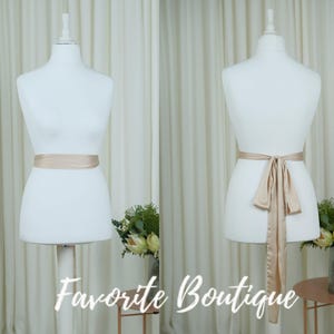 Ceinture en soie champagne Ceinture de demoiselles d'honneur Ceinture pour fille d'honneur Robe de mariée pour fille d'honneur Robe de mariée Ceinture double face Ceinture pour robe