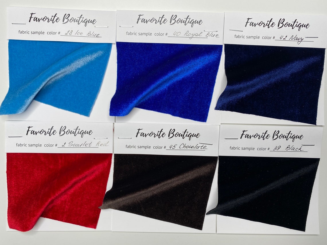 VELVET SWATCH SAMPLE Fabric Sample of Stretch Velvet | Etsy