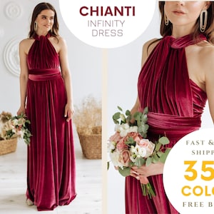 CHIANTI Velvet Dress Bridesmaid Infinity Dress Convertible Bridesmaid dress Long Multiway Convertible Dress Wrap Dress Coctail Dress