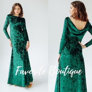 FOREST Wrap Velvet Dress Bridesmaid Custom Maxi Gown V neck Floor Dress Wedding Guest Dress Prom Fall winter wedding dress plus size