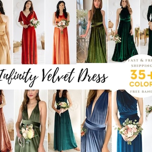 Infinity Velvet Dress Bridesmaid dress Flower Girl Infinity Dress Prom dress Convertible Dress Wrap Dress Multiway Dress Mother of the bride
