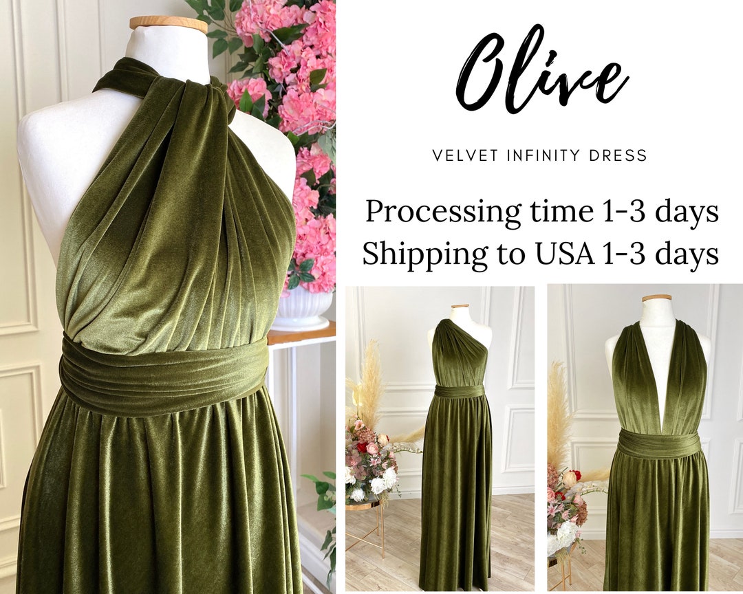 OLIVE Velvet Infinity Bridesmaid Dress Velvet Bridesmaid Dress - Etsy