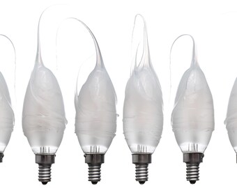 Hand Dipped Long Taper Bulbs, LED, 5 bulb pack, dimmable