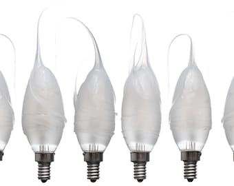 10 light bulb pack, Silicone Hand Dipped Long Taper Bulbs.  LED, dimmable.