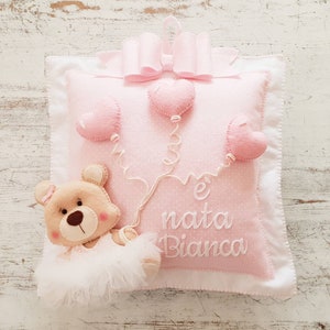 Fiocco Nascita Porta con Luna e Stelle Personalizzato con Nome in Legno per  Bimba - Perfetta per Interno ed Esterno - Ideale da Appendere alla Porta