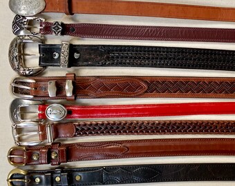 Tony Lama Kids Cowboy Western Sheriff Genuine Tooled Leather Belt USA Made New
