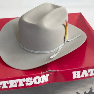 Stetson Beaver Cowboy Plume Détail Hat 