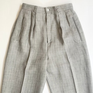 Vintage Calvin Klein High Waist Trousers: 70s/80s Pale Gray Woven Pants XXS