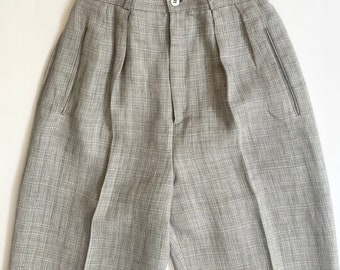 Vintage Calvin Klein High Waist Trousers: 70s/80s Pale Gray Woven Pants XXS