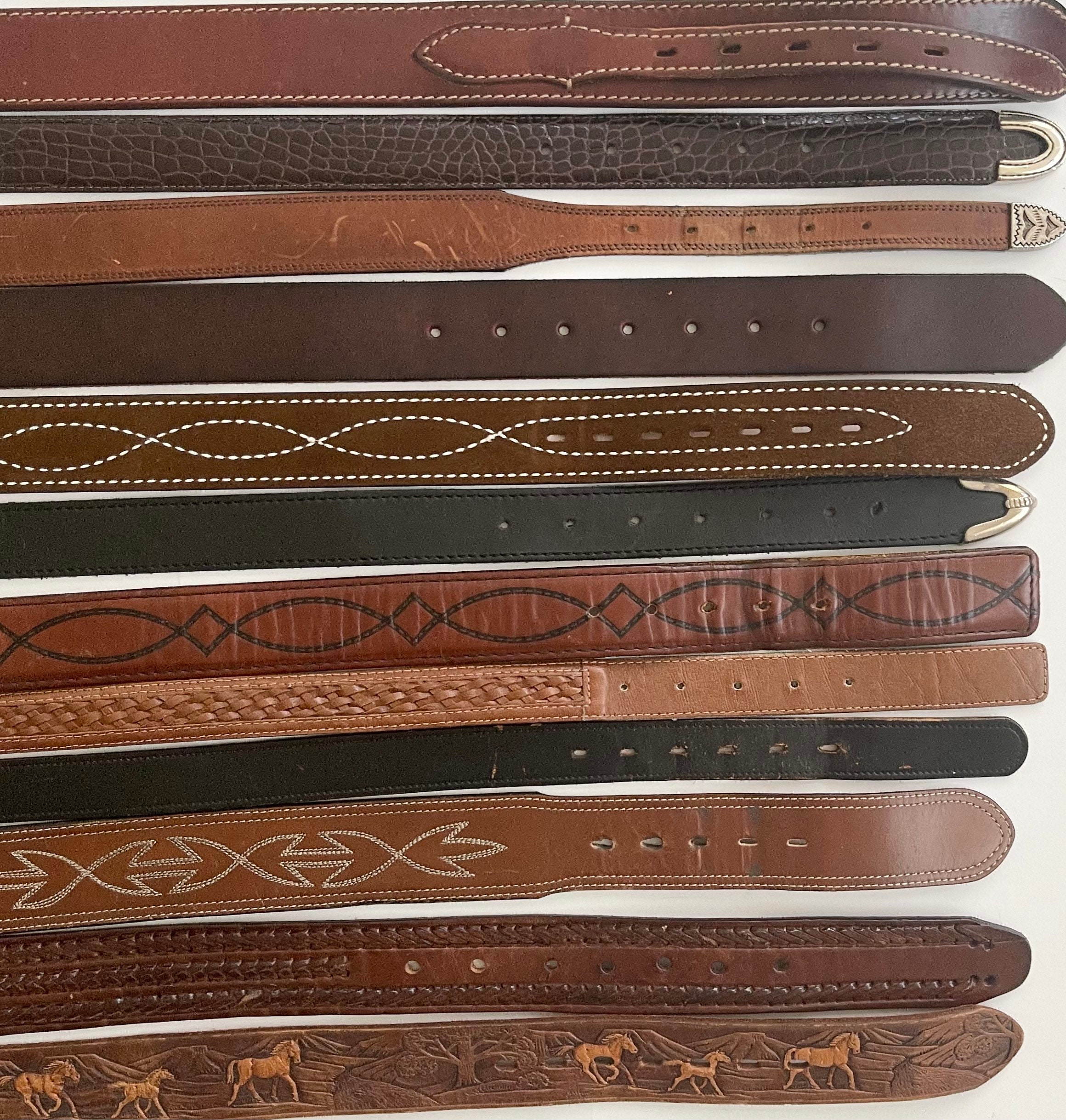 Western Belt Distressed Leather Belts Vintage Mens Women's Worn Rustic  Rugged Black Brown Strap -  Canada