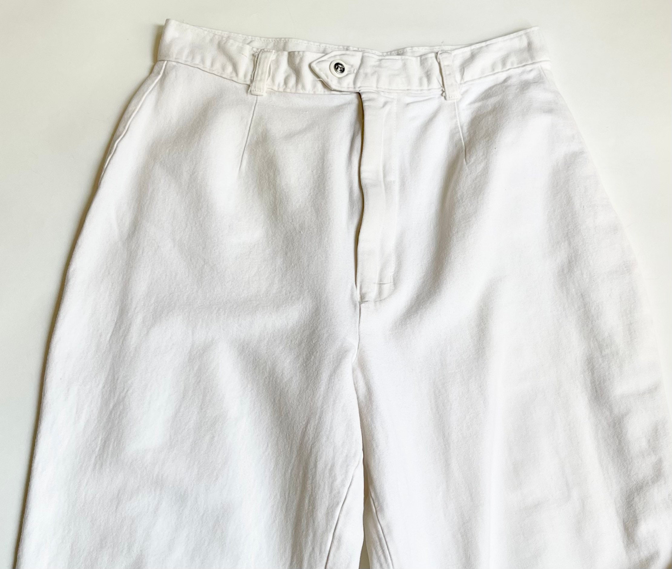 80s White Stirrup Pants Leggings Forenza Made in USA Vintage Cotton ...