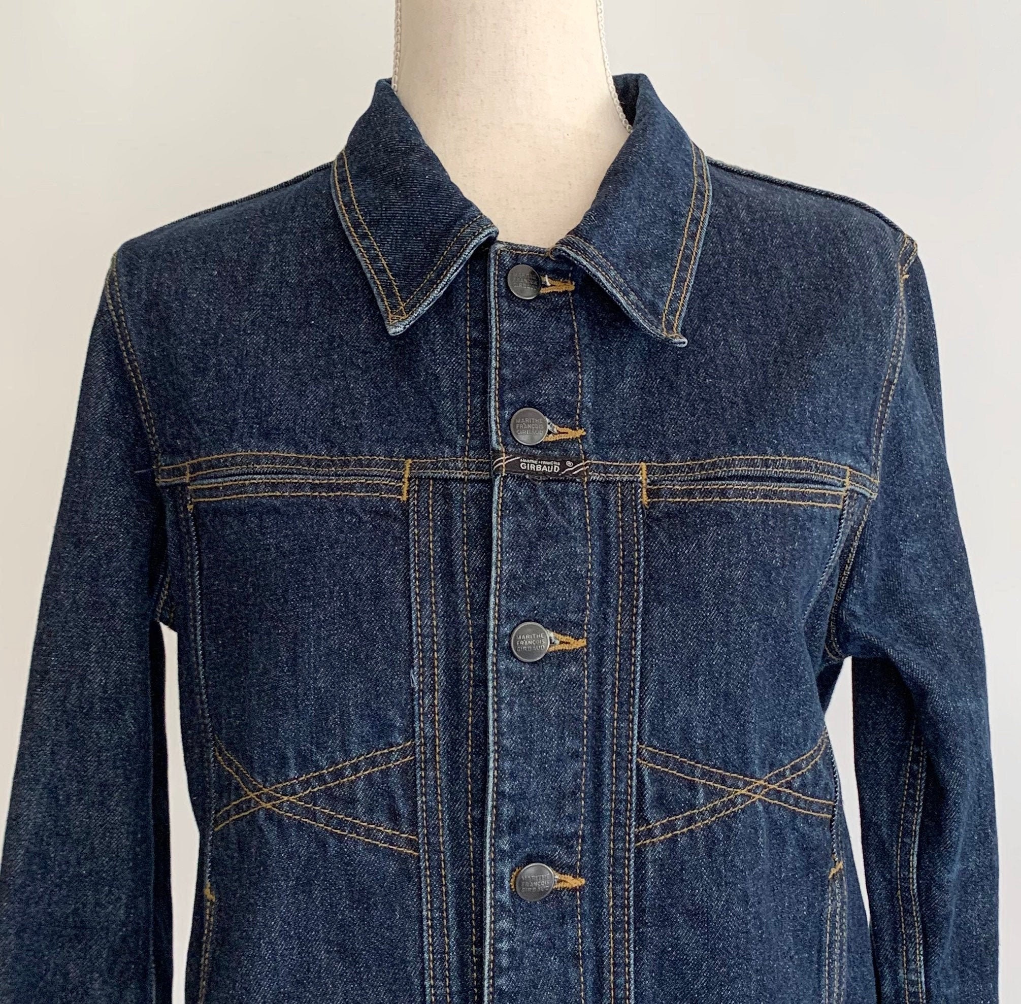 90s Marithe Francois Girbaud Jacket Dark Wash Indigo Denim Vintage ...