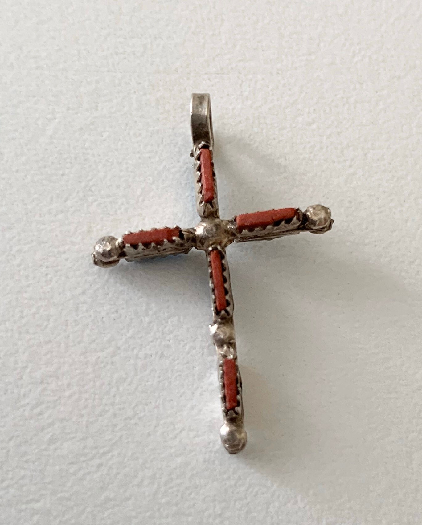 Super Dainty Turquoise Cross Pendant Vintage Native American Zuni ...