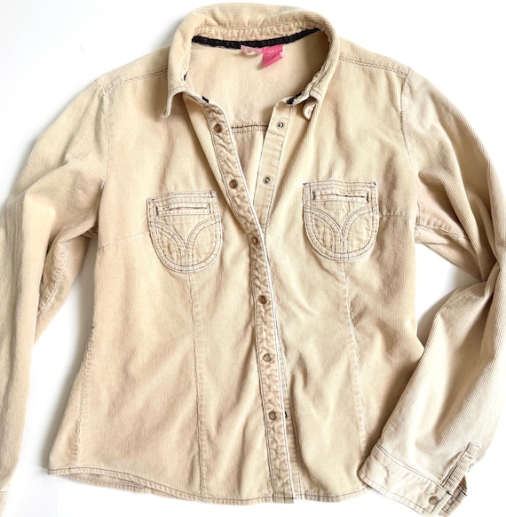 Vintage Womens Western Corduroy Snap Shirt
