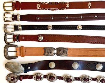 Western Brass Concho Belt Vintage 80s Banana Republic Safari  display picture 2
