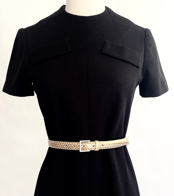 Mod 60s Little Black Dress Vintage Short Sleeve D… - image 2