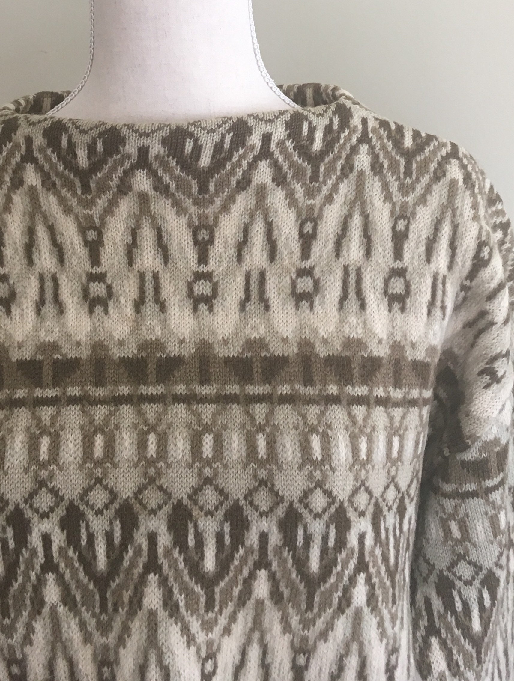 Fair Isle Pattern Boat Neck Knit Sweater main image 1
