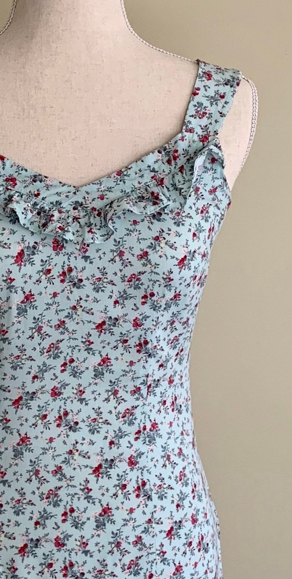 Blue Floral Maxi Dress Vintage 80s Dress Barn Pastel Flowers Etsy