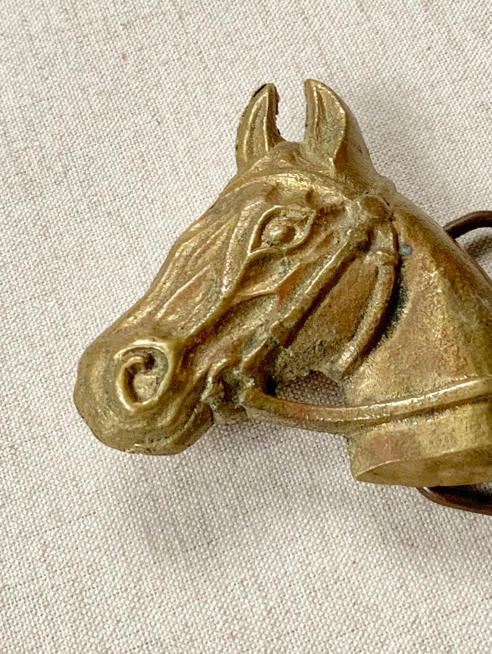 Horse Head Brass Buckle Vintage 70s Detachable Brass Buckle Western