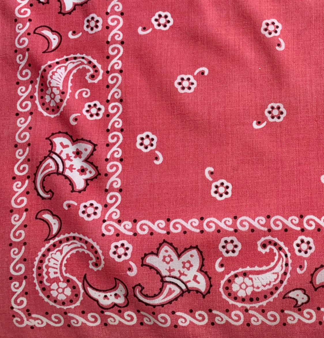 Faded Salmon Pink Bandana Vintage Washfast Soft Cotton Poly Blend ...