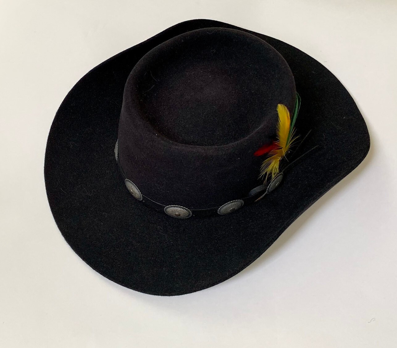 Black Beaver Cowboy Hat Vintage Batsakes Bros Western Concho Hat Band ...