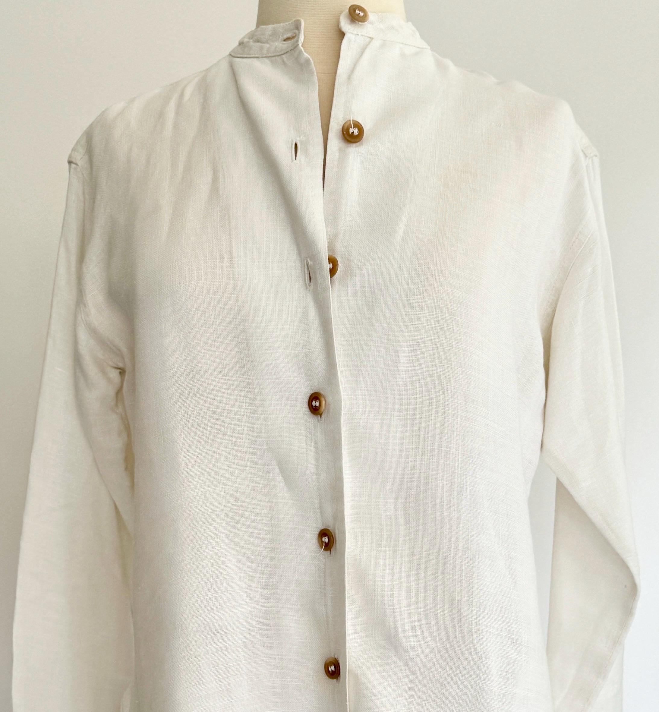 Calvin klein white linen shirt hot sale