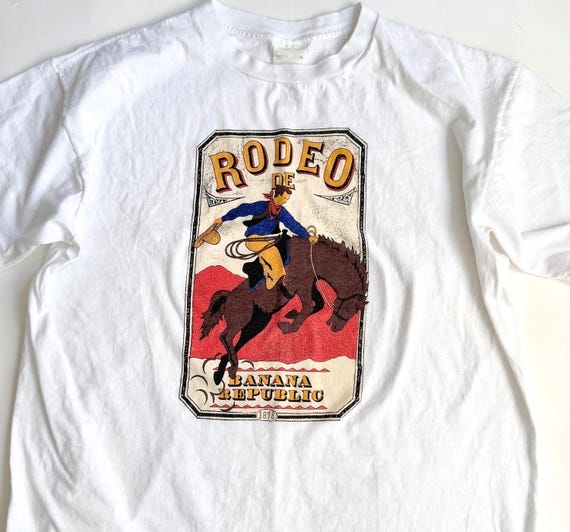 Vintage Banana Republic Graphic Tee Rodeo Cowboy Tshirt