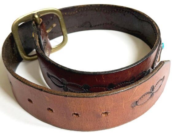 Western Python Turquoise Belt Vintage Southwick L… - image 8